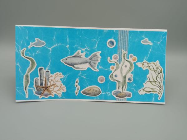 Tiefenentspannung: Handgemachte Karte mit maritimem Unterwasser-Motiv